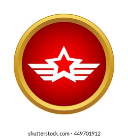 Army emblem icon in simple style on a white background