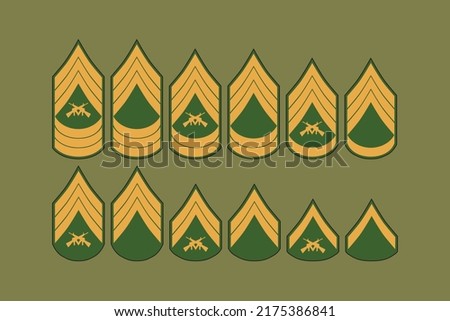 Army enlisted rank design vector flat modern illustration