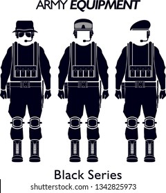 Army Equipment Icon Black Vector