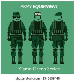 Army Equipment Icon Camo Green Vector