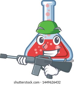 Army erlenmeyer flask isolated in the mascot