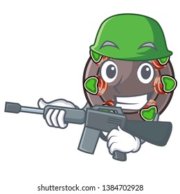 Army escargot isolated with in the mascot