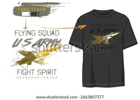 Army est. 1776 T-Shirt, Squad air force military typography, USA Army print T shirt graphics, Retro urban style grunge drawing, Military Green t shirt prints.eps