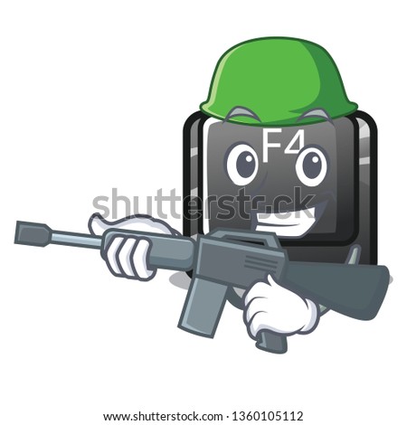 Army f4 button installed on cartoon keyboard