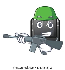 Army f7 button installed on cartoon keyboard