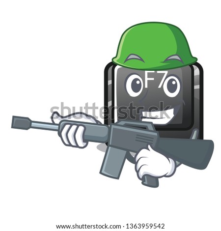 Army f7 button installed on cartoon keyboard