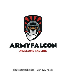 Army Falcon Head Logo Design