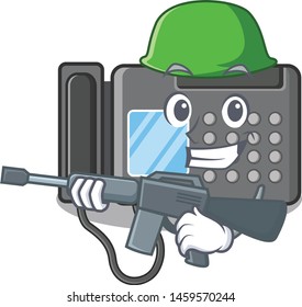 Army fax machine isolated in the mascot