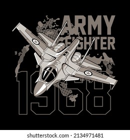 Army fighter jet plane illustration