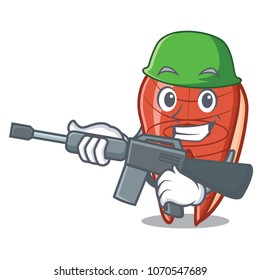 Army fish slice character cartoon