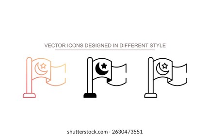Army Flag icon design with white background stock illustration