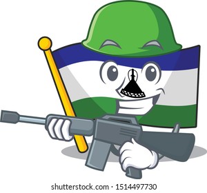 Army flag lesotho mascot shaped on character