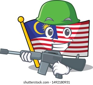 Army flag malaysia in the cartoon shape