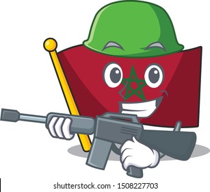Army flag morocco isolated with the character