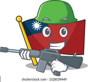 Army flag taiwan character shape with mascot