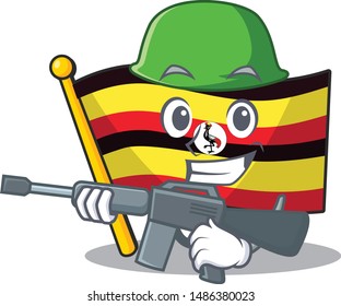 Army flag uganda flew the character pole
