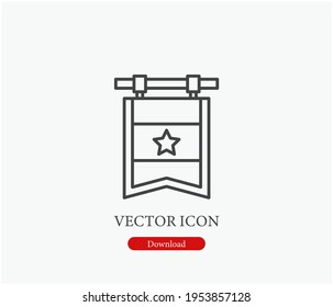 Army flag vector icon. Editable stroke. Symbol in Line Art Style for Design, Presentation, Website or Apps Elements, Logo. Pixel vector graphics - Vector