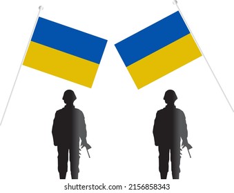 Army with flags day background ukraine.Fit for background flag ukraine,etc.
