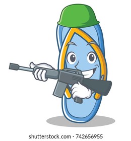 Army flip flops character cartoon