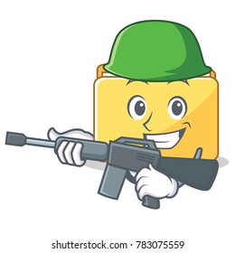 Army folder character cartoon style