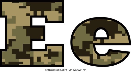 Fuente del ejército, alfabeto camo vector, letra de diseño de la marina, abc militar
