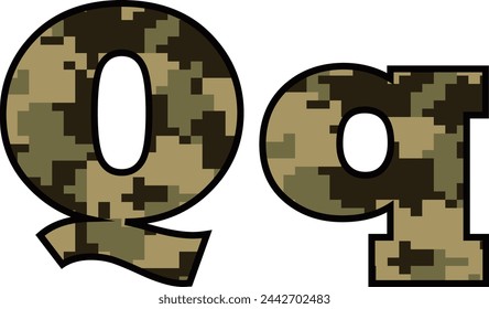 Fuente del ejército, alfabeto camo vector, letra de diseño de la marina, abc militar
