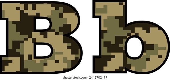 Schriftart für die Armee, Vektor-Camo-Alphabet, Marine-Design-Buchstabe, Militär abc
