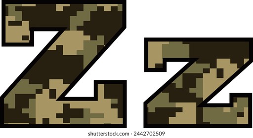 Fuente del ejército, alfabeto camo vector, letra de diseño de la marina, abc militar
