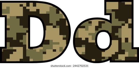 Army font, vector camo alphabet, navy design letter, military abc
