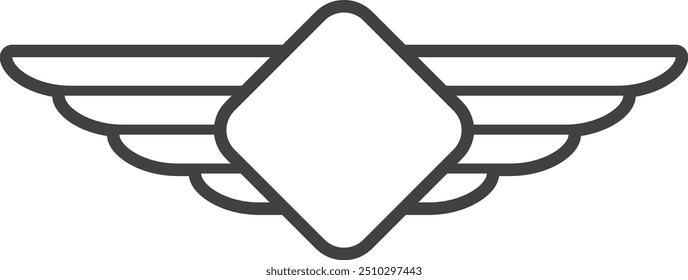 Insígnia da força do exército. Modelo linear de emblema de aceitação