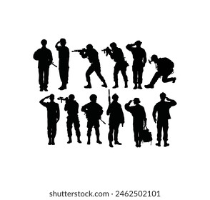 Army Force Silhouettes, art vector design
