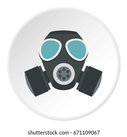 Army gas mask icon in flat circle isolated vector illustration for web