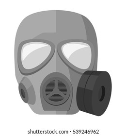 Army Gas Mask Icon Monochrome Style Stock Vector (Royalty Free ...