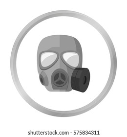 Army gas mask icon in monochrome style isolated on white background. Military and army symbol stock vector illustration