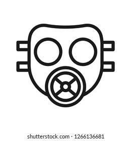 Army gas mask, simple line icon. Isolate on white background. Vector.