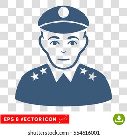 Army General EPS vector icon. Illustration style is flat iconic blue symbol on chess transparent background.