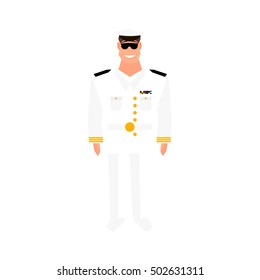 Army general with hand gesture saluting. Military man. Happy veterans day design element. Cartoon style.