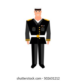 Army general. Military man. Happy veterans day design element. Cartoon style.