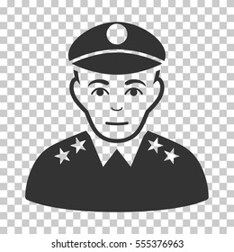Army General vector pictograph. Illustration style is flat iconic gray symbol on a chess transparent background.