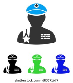 Army General vector pictograph. Style is flat graphic army general symbol using some color variants.