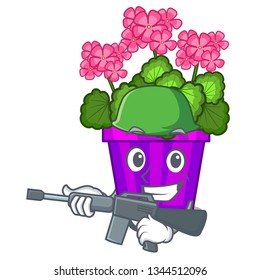 Army geranium flower isolated with the mascot