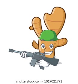 Army ginger character cartoon style