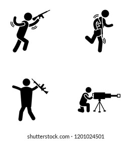 Army Glyph Vector Icons