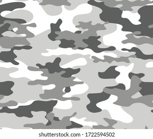 Army gray military texture seamless pattern on print. Modern.