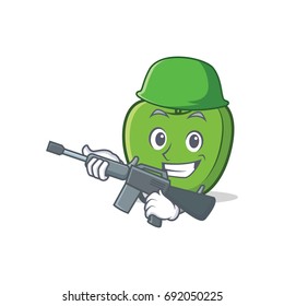 Army green apple character cartoon