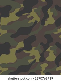 
Army green camouflage pattern, disguise texture, modern background. Ornament.