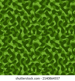 Camuflaje verde del ejército arte de patrones sin fisuras.Papel de pared de ilustración de dibujos animados estilo vector.Moda de camuflaje verde del ejército concepto de fondo de patrones sin fisuras