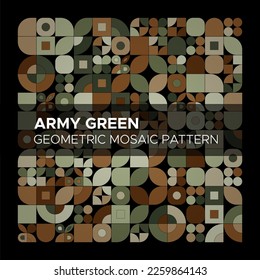 Patrón de mosaico geométrico verde del ejército