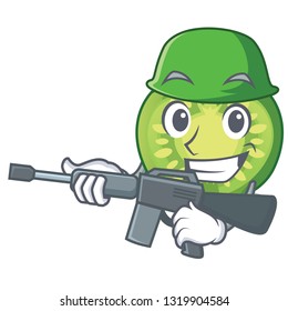 Army green tomato slice in cartoon bowl