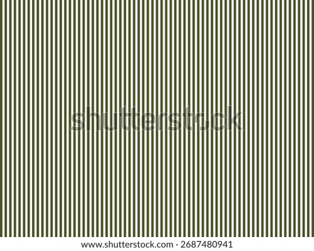 Army green and white vertical stripes pattern background. Seamless striped pattern, straight vertical lines, Army green and white texture, vector background pattern. Optical illusion.